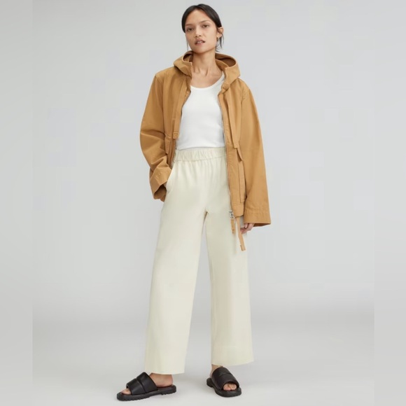 EVERLANE The Easy Pant Straight/Wide Leg Cream Color Organic Cotton Women medium - Picture 2 of 14